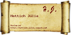 Hettich Júlia névjegykártya